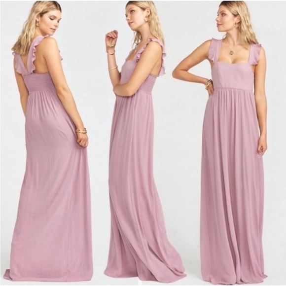 NWT Show Me Your Mumu June Maxi Bridesmaid Dress in Antique Rose Chiffon - Picture 2 of 8